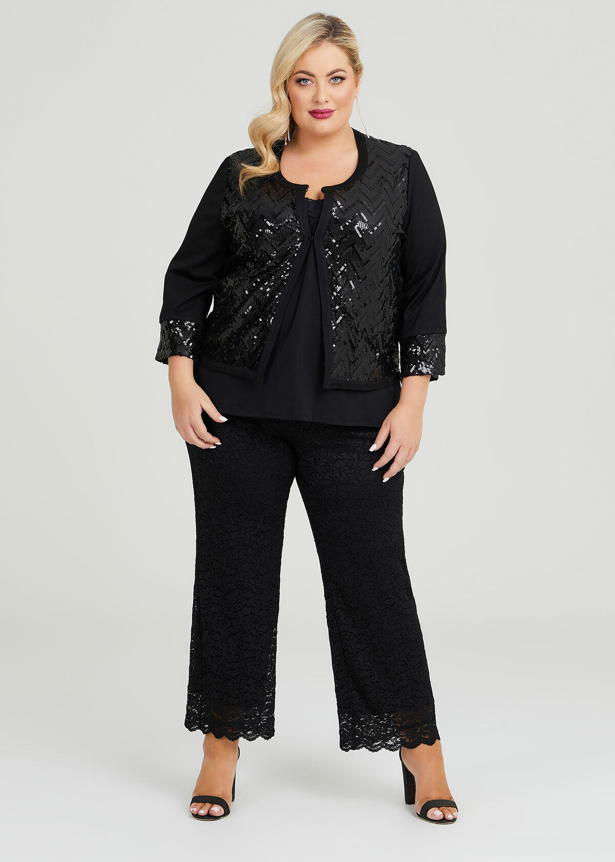Black evening jacket plus size sales
