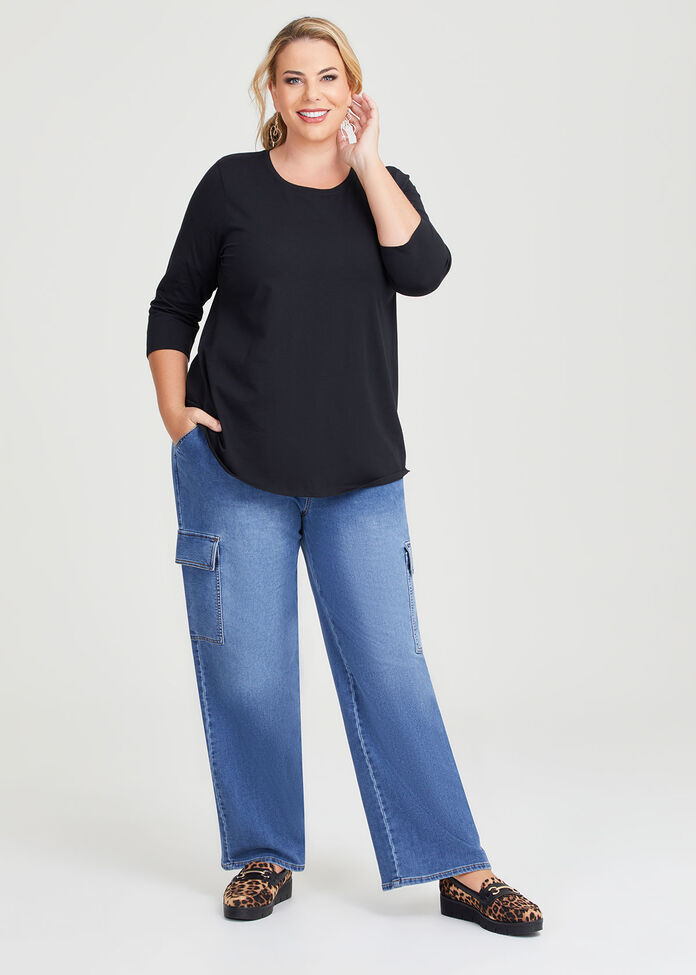 Good Earth Australian Cotton 3/4 T-Shirt, , hi-res
