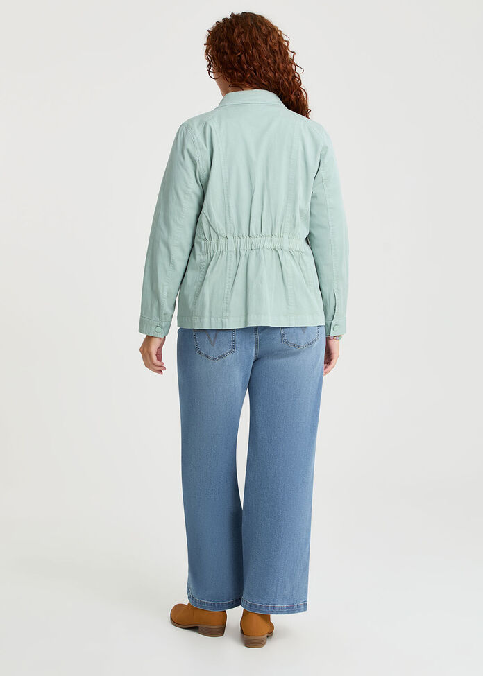 Shop Plus Size Lyocell Blend Casual Jacket, Blue | Taking Shape NZ