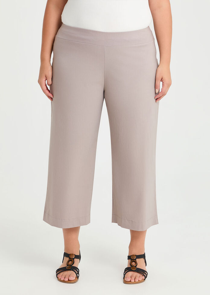 Wide Leg Crop Bengaline Pant, , hi-res