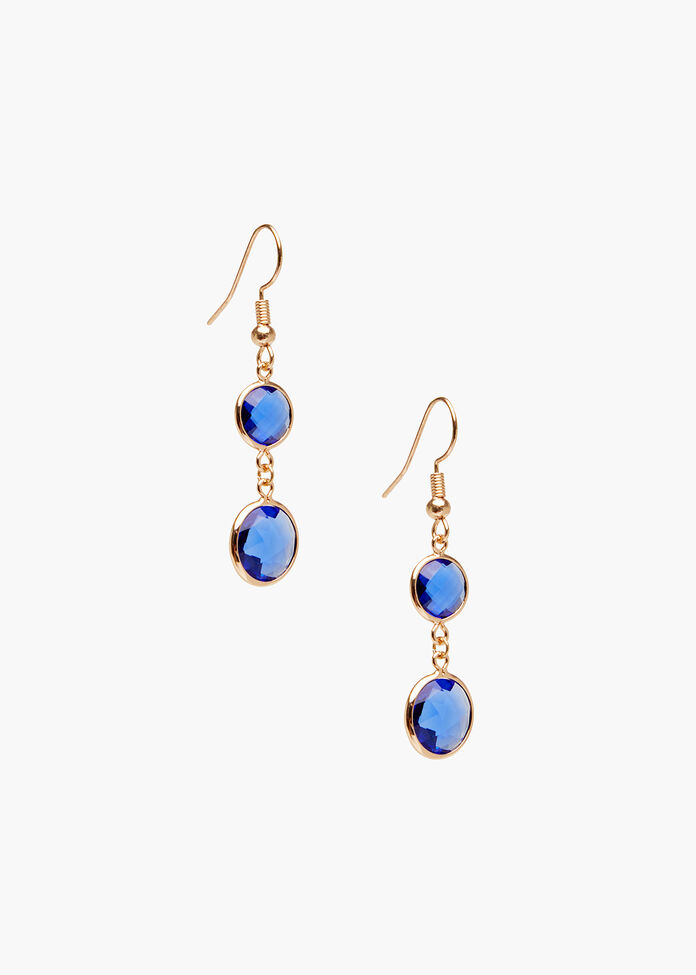 Double Drop Crystal Earrings, , hi-res