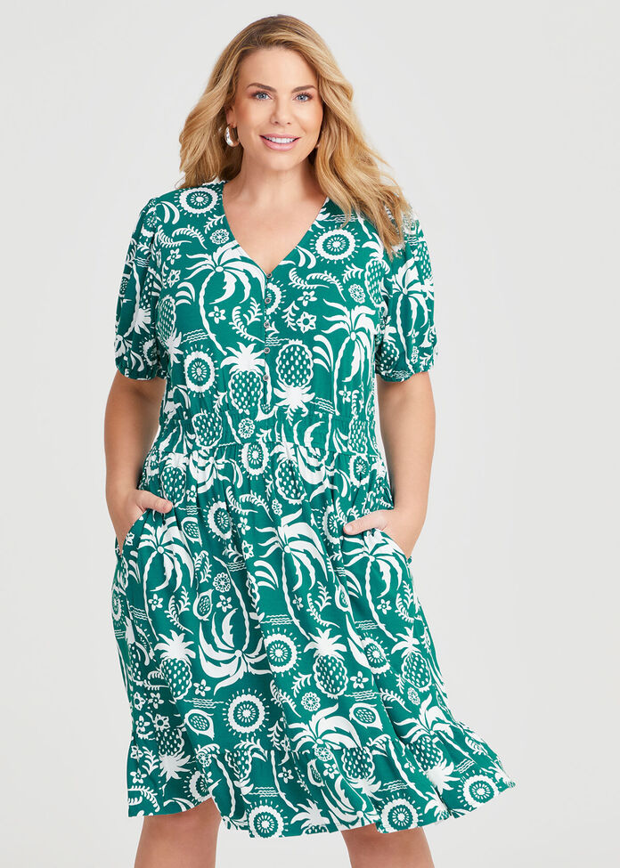 Natural Shirred Waist Dress, , hi-res