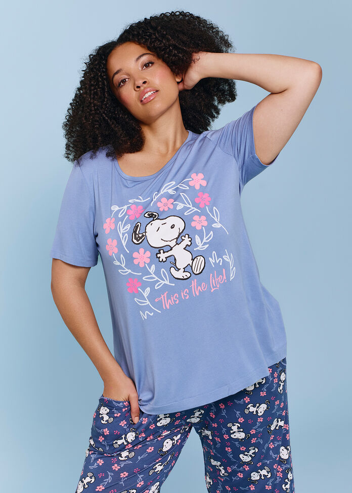 Snoopy Blossom Pyjama Top, , hi-res