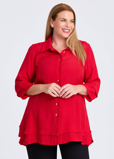 Plus Size Crinkle Crush Natural Shirt