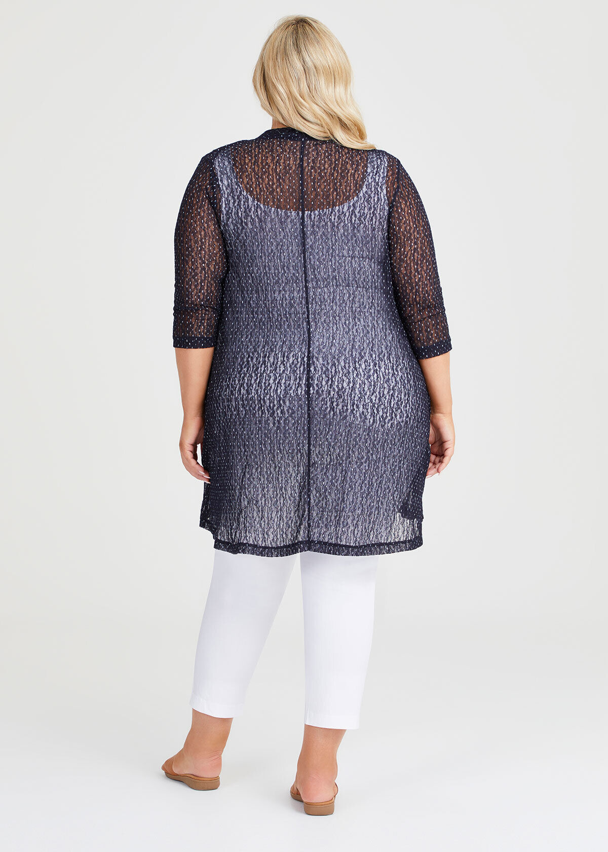 Shop Plus Size Tie Front Long Cardigan in Blue Taking Shape AU