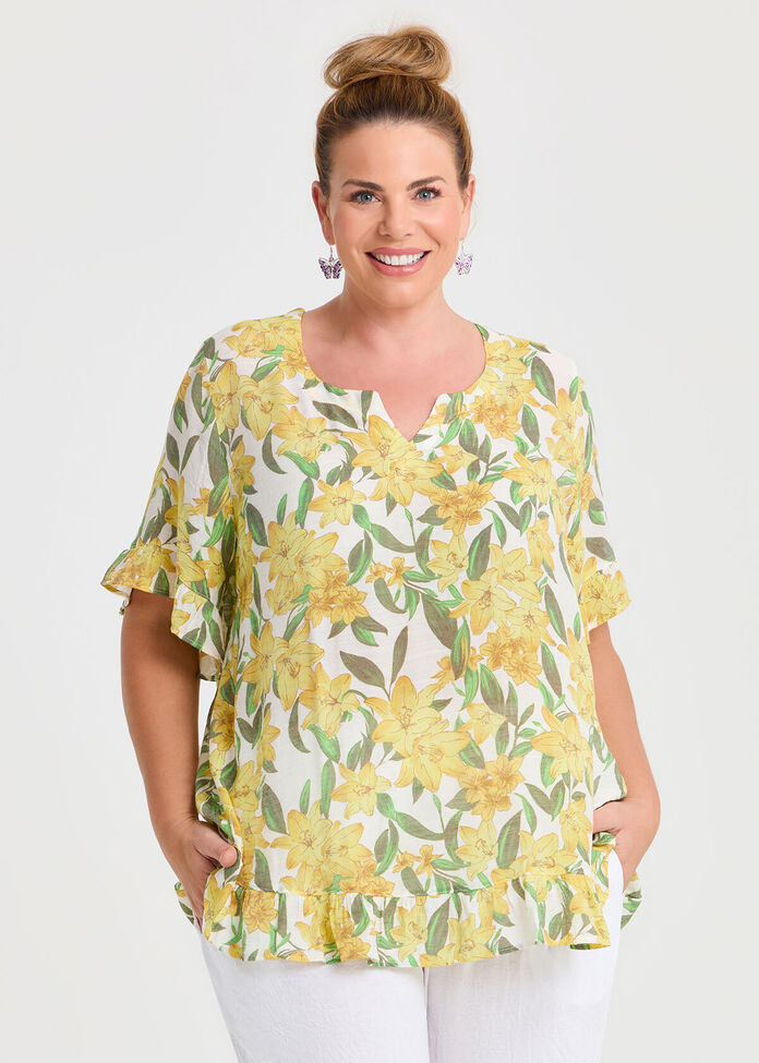 Salsa Ruffle Natural Top, , hi-res
