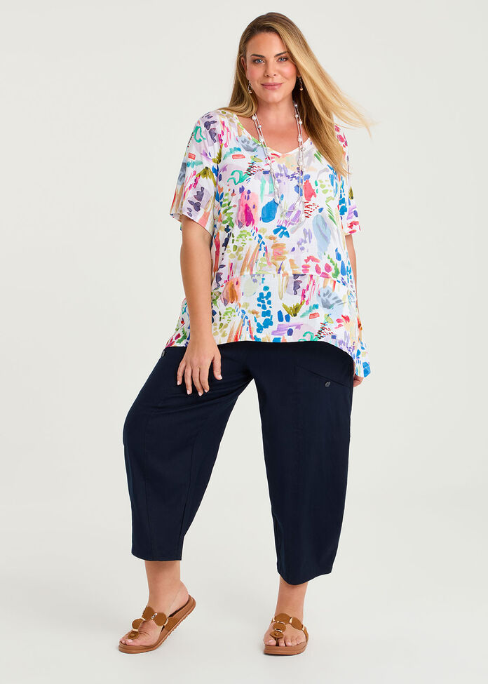 Natural Leni Brushstroke Top, , hi-res