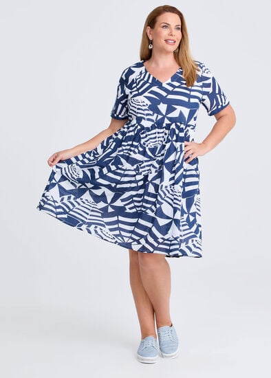 Plus Size Cotton Holiday Pocket Dress