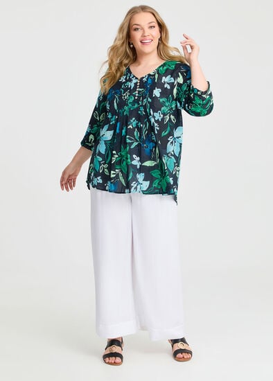 Plus Size Natural Wide Leg Pant