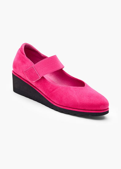 Elastic Mary Jane Wedge