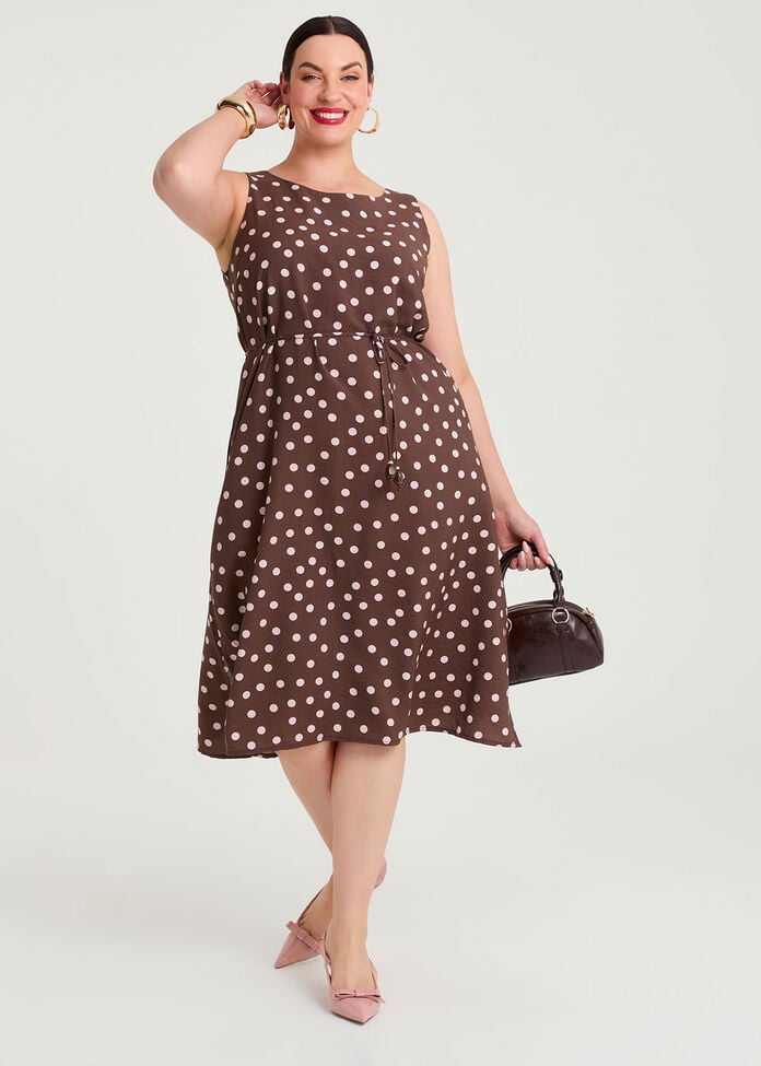 Julia Polka Dot Midi Dress, , hi-res