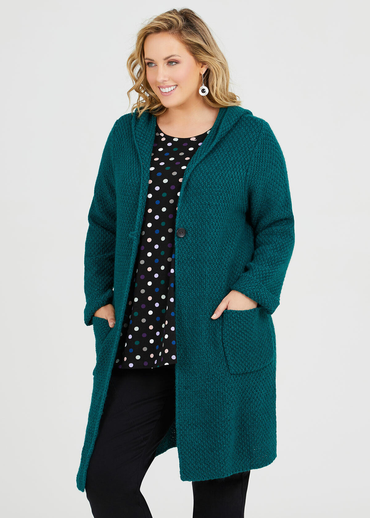 Plus size hooded on sale cardigan