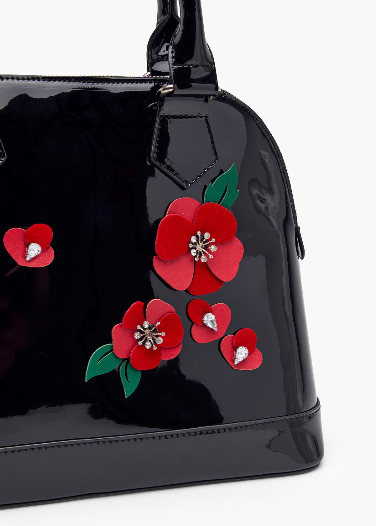 Shop Plus Size Poppy Patent Bag in Black Taking Shape AU