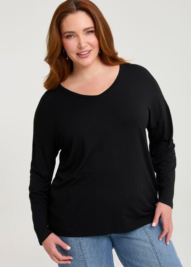 Plus Size Australian Wool Modal V-neck Top