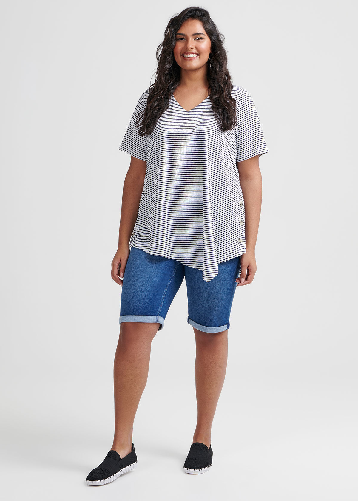 Shop The Bamboo Denim Short in Blue in 