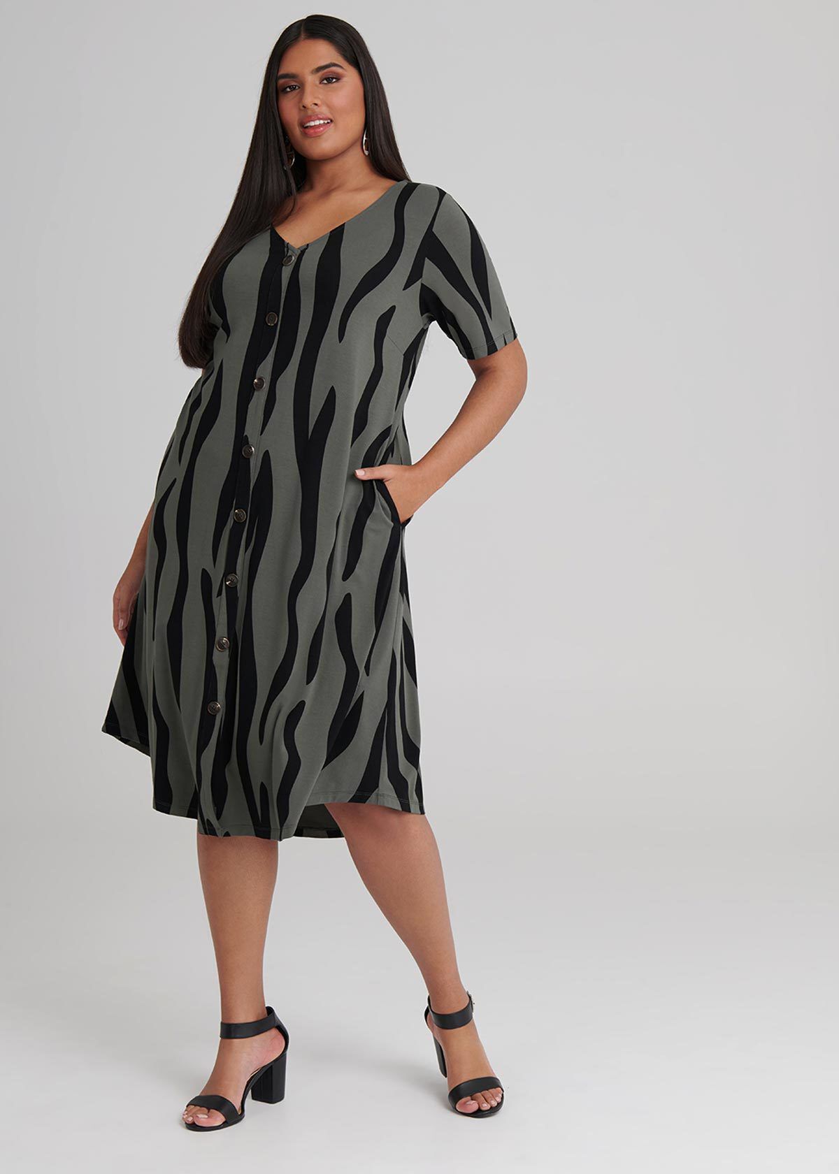 Shop Plus Size Serengeti Dress in Print Sizes 12 30 Taking