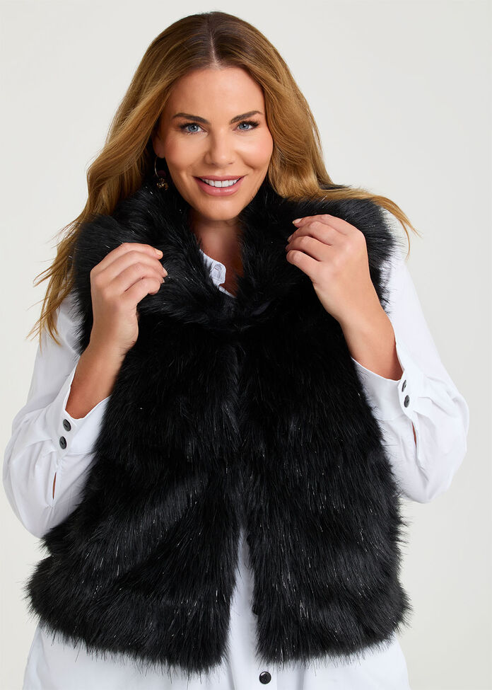 Faux Fur Aria Vest, , hi-res