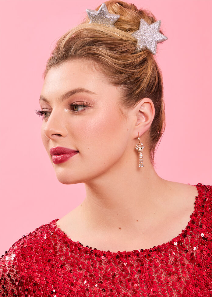 Christmas Dancing Reindeer Earrings, , hi-res