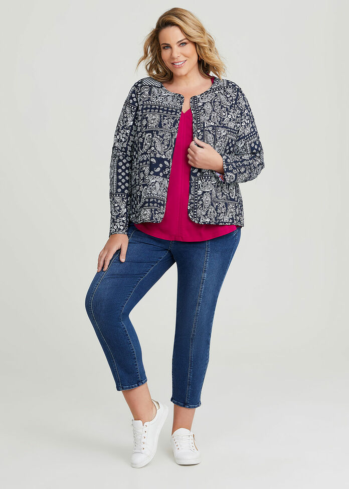 Shop Plus Size Cotton Broderie Notch Top in Red Taking Shape AU