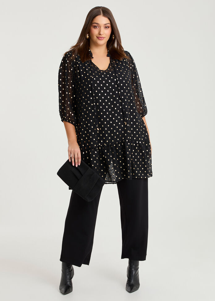 Elena Gold Foil Event Tunic, , hi-res