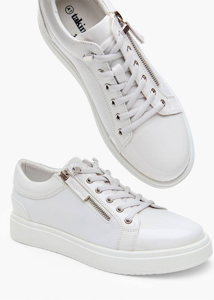 Patent Perf Zip Sneaker, , hi-res