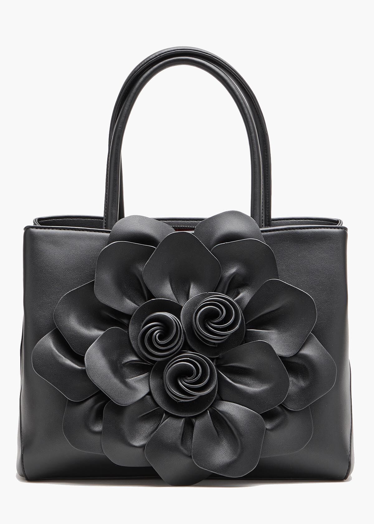 Black Flower Handbag