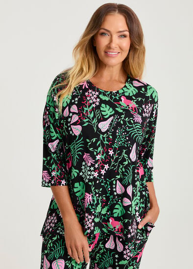 Plus Size Bamboo Midnight Jungle Pj Top
