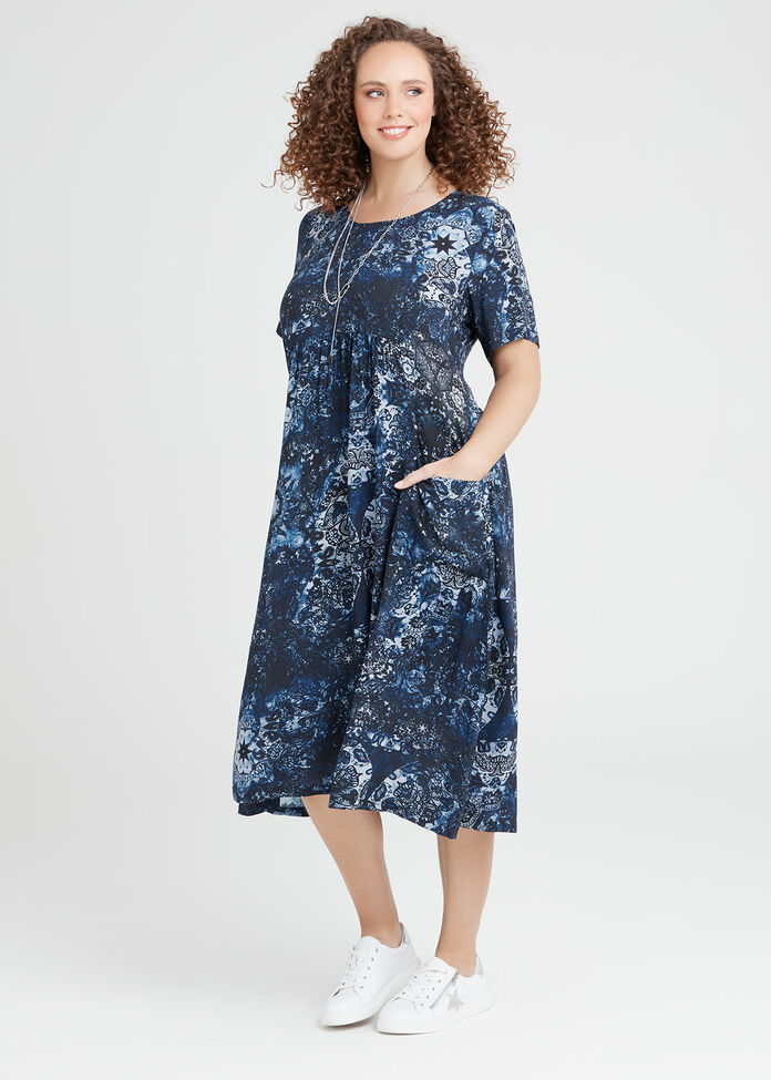 Shop Plus Size Natural Blue Mandala Dress in Print | Taking Shape AU