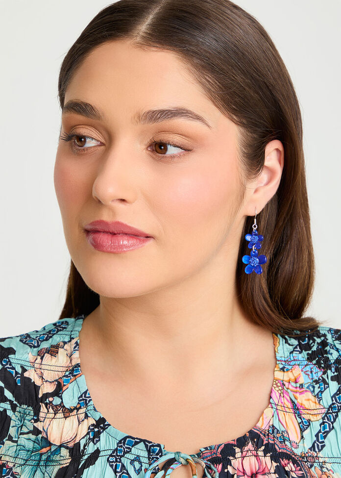 Pretty Multi Flower Earring, , hi-res