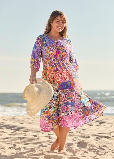 Plus Size Natural Sunset Breeze Dress
