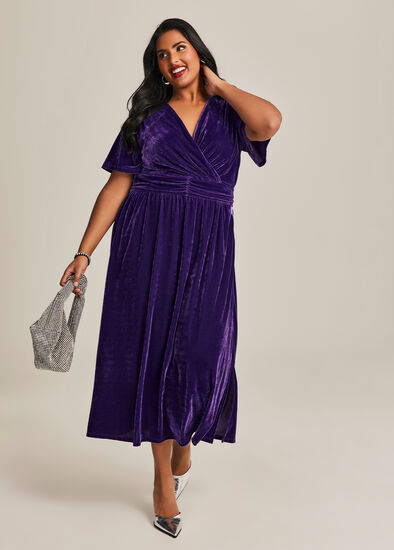 Plus Size Velour Knit Event Dress