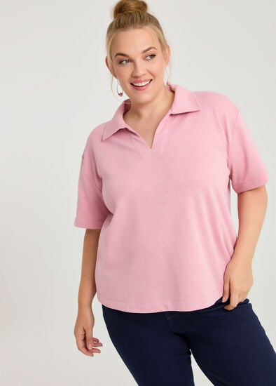 Plus Size Collared Sweat