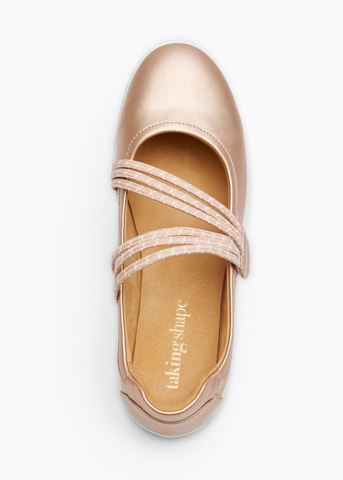 Shop Gold Elastic Flex Mary Jane | Comfortable Shoes | Taking Shape NZ