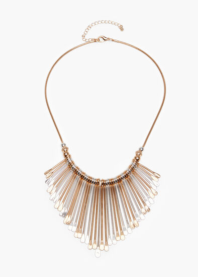 Bohemian Two Tone Paddle Necklace