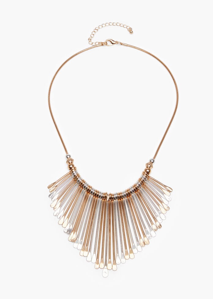 Bohemian Two Tone Paddle Necklace, , hi-res