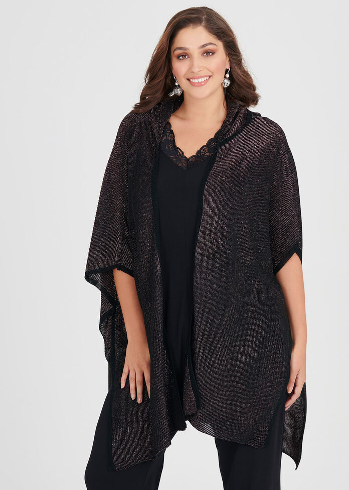 Hooded Lurex Cape, , hi-res