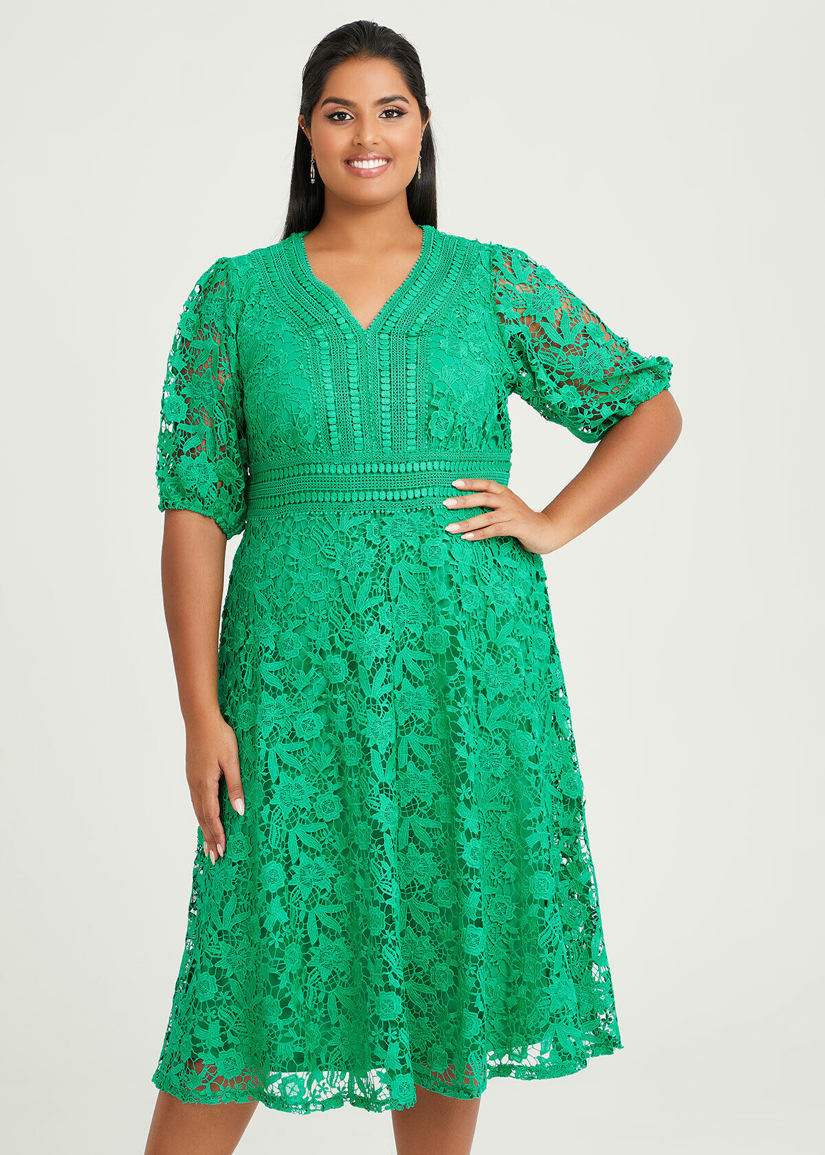 Review green lace dress on sale
