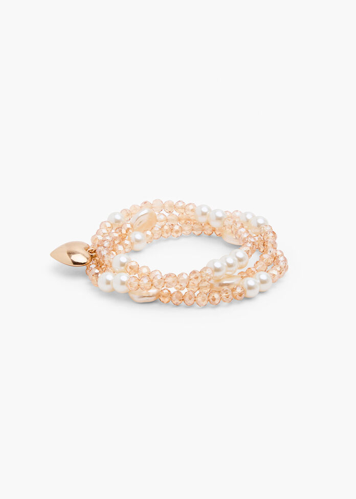Pearl & Crystal Stretch Bracelet, , hi-res