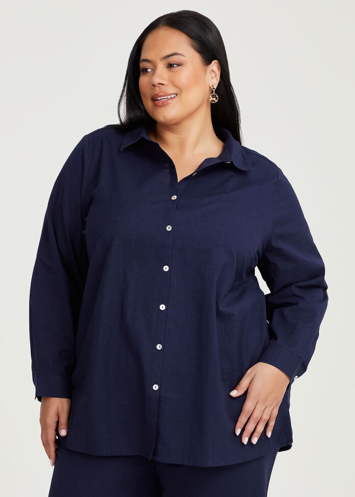 Cotton Linen Essential Shirt, , hi-res