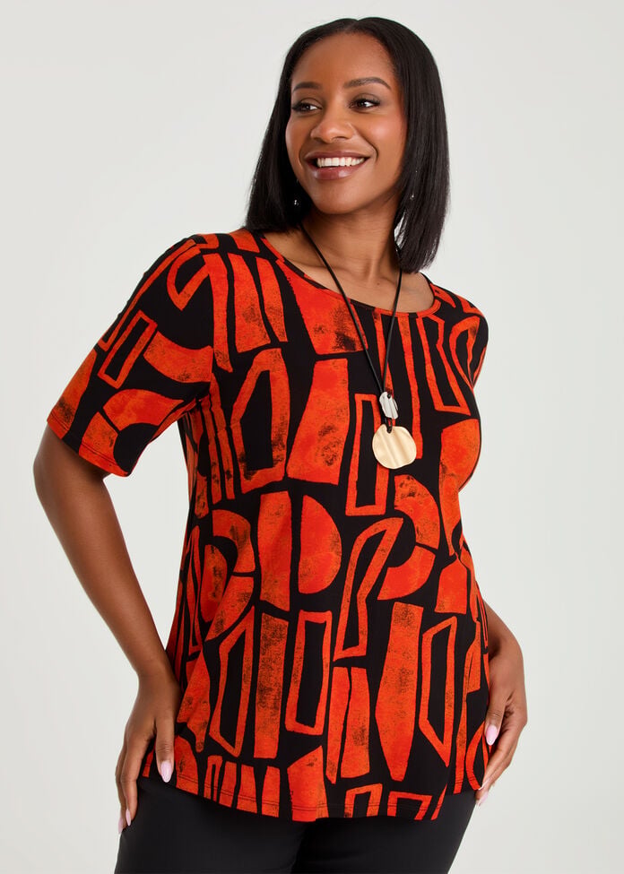 Natural Laura Abstract Top, , hi-res