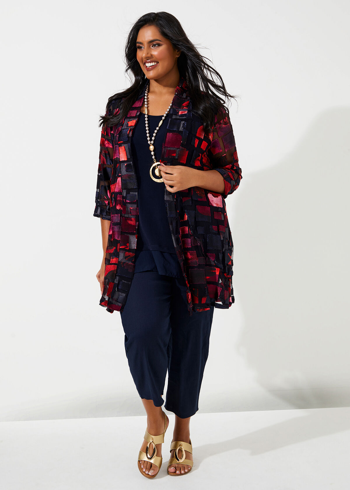 Belle Satin Mesh Cardigan