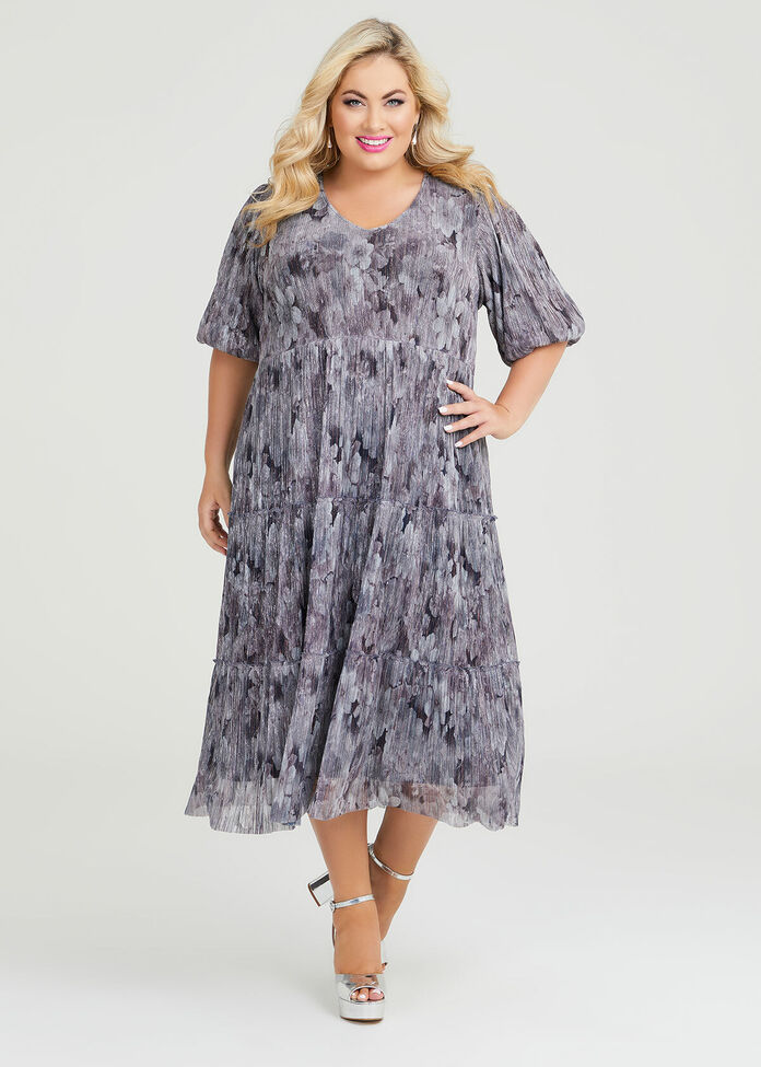 Misty Rose Shimmer Tier Dress, , hi-res