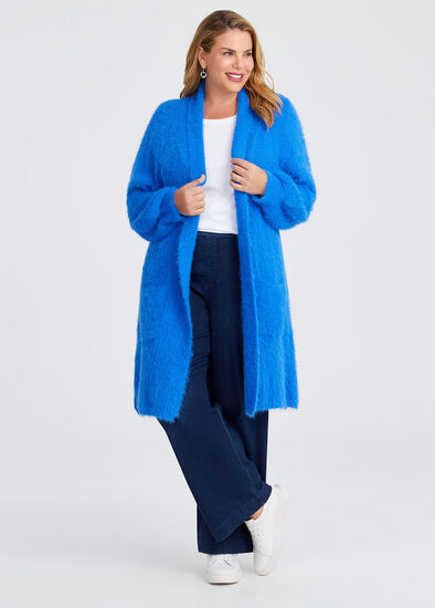 Plus Size Fluffy Knit Cosy Cardigan
