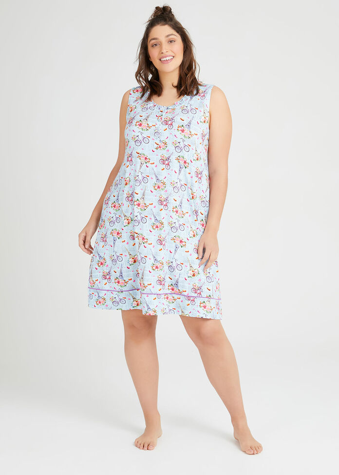 Bamboo Paris Button Nightie, , hi-res