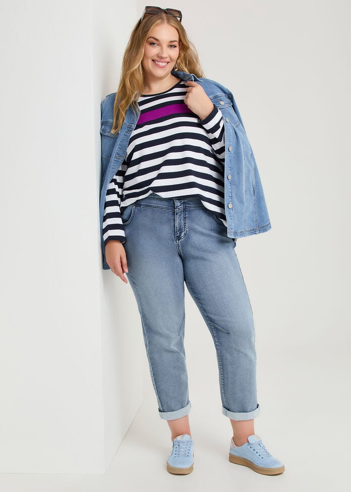 Cotton Colour Block Top, , hi-res