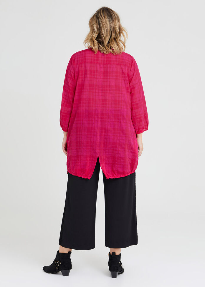 KQ One Size Green Polka Dot Gingham Tunic