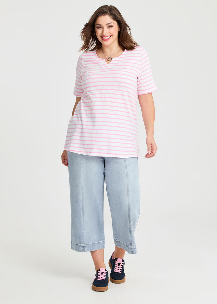Cotton Notch Neck Top, , hi-res