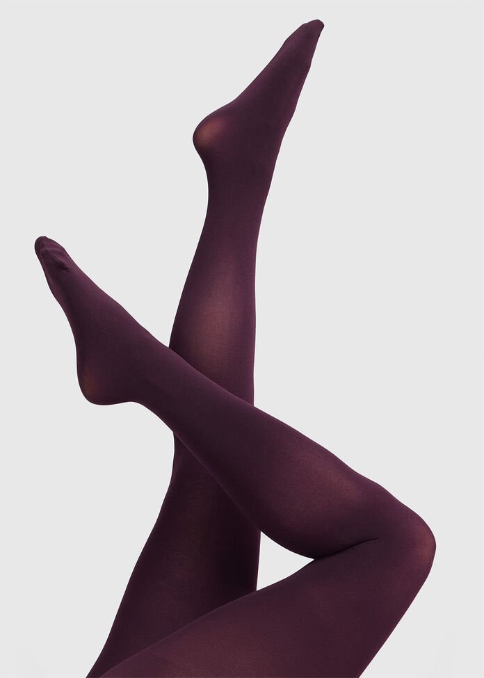 80 Denier Opaque Dark Berry Tights, , hi-res