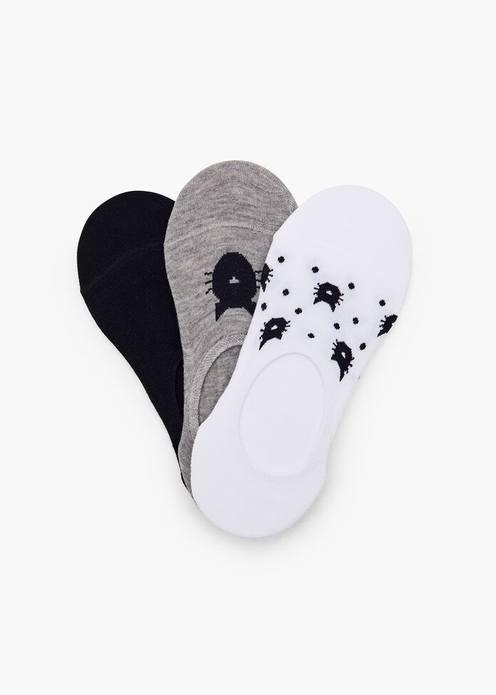 3 Pack No Show Bamboo Cat Socks, , hi-res
