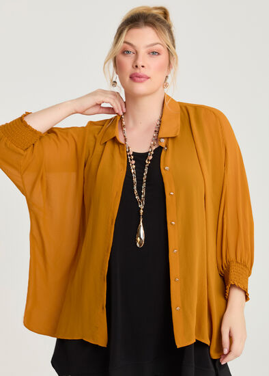 Plus Size Chiffon Horizon Shirt